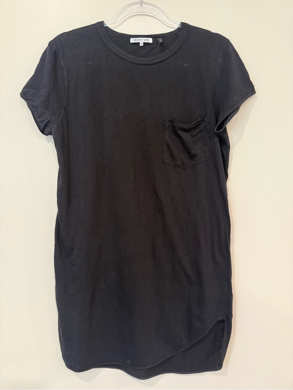 Helmut Lang Black Short Sleeve Pocket Dress